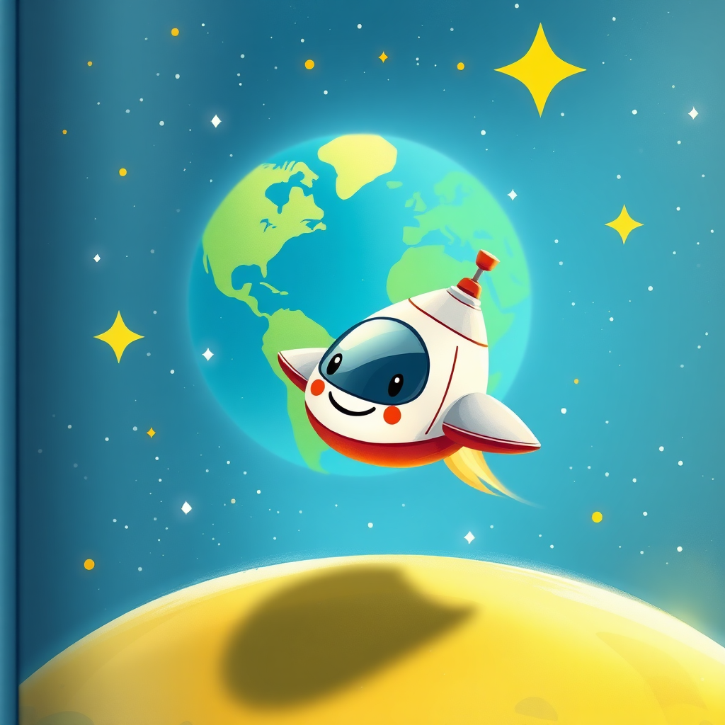Spaceship leaving Earth