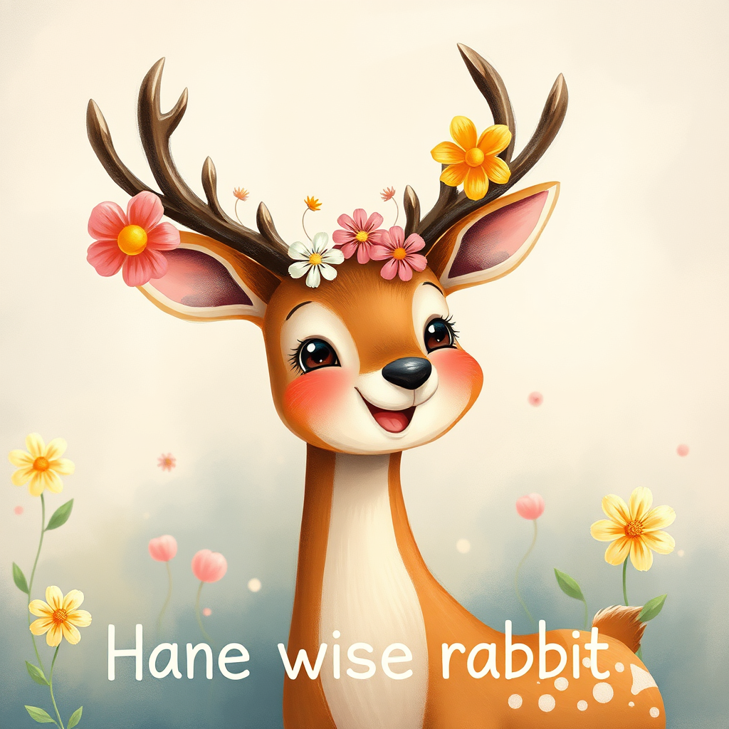 Joyful deer celebrating