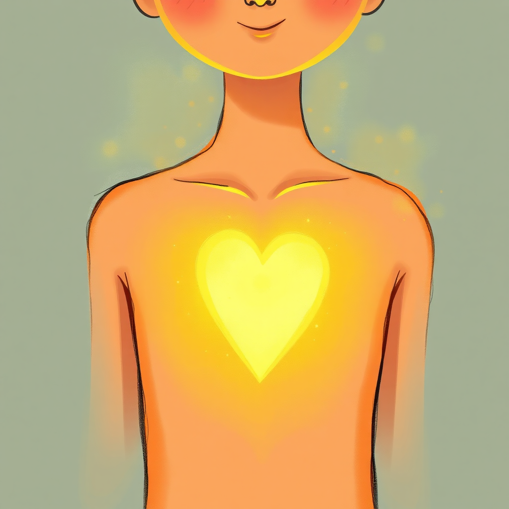 Symbolic glow of inner treasure