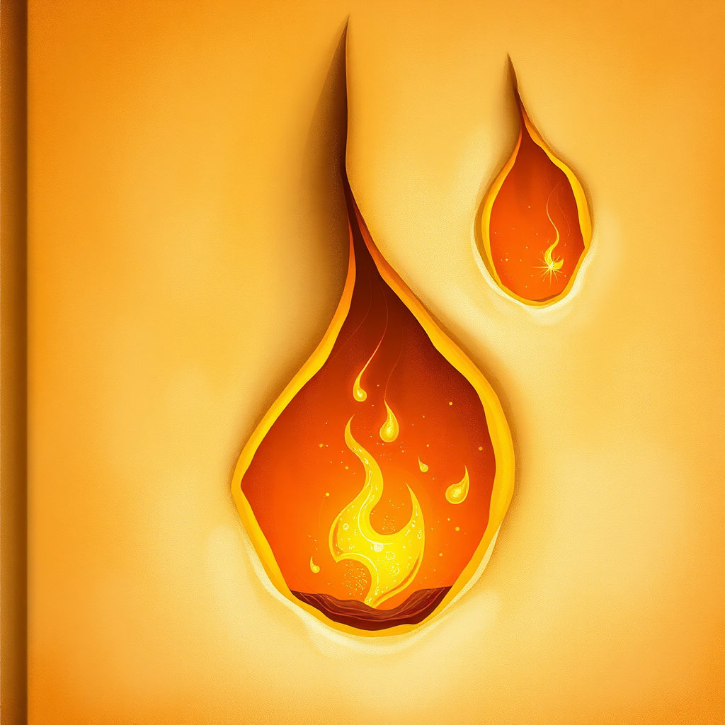 Warm, magical sparks like fire emerging from the holes of the Ney.