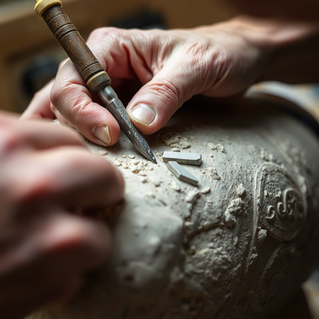 Detailed stone carving