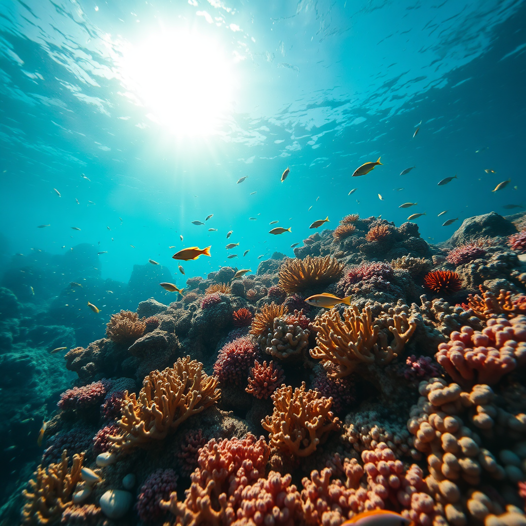 Vibrant coral reef ecosystem