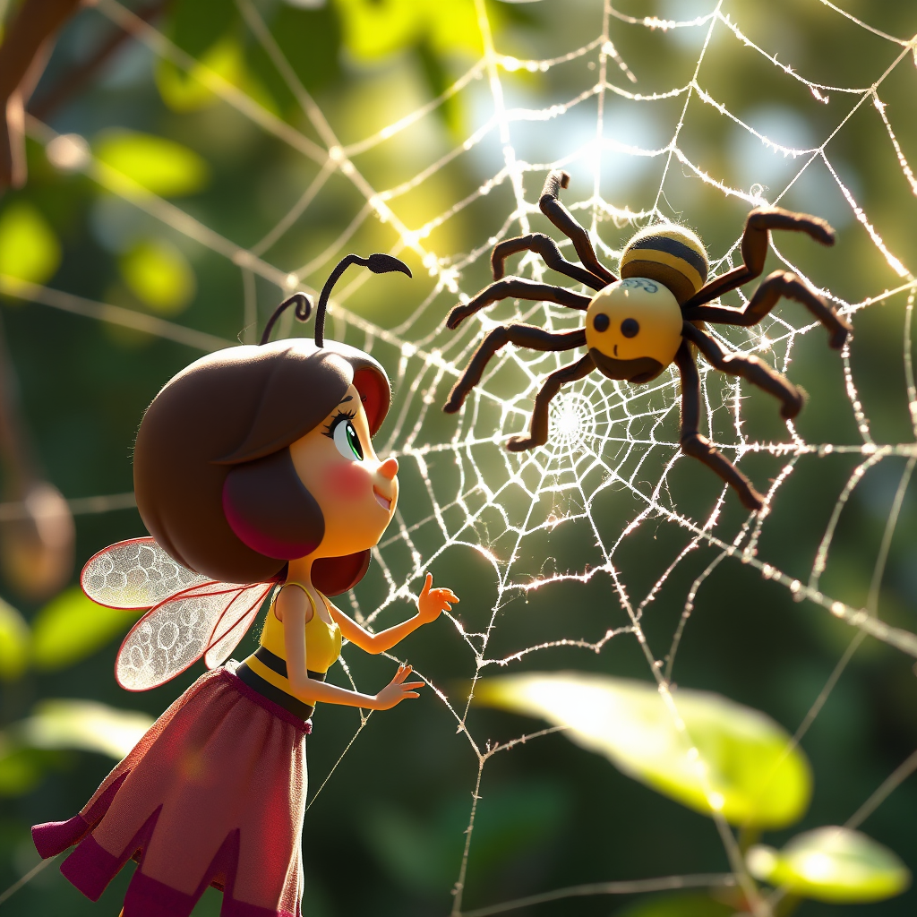 Maya meets a spider