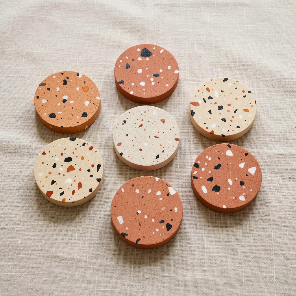 Terrazzo resin coasters