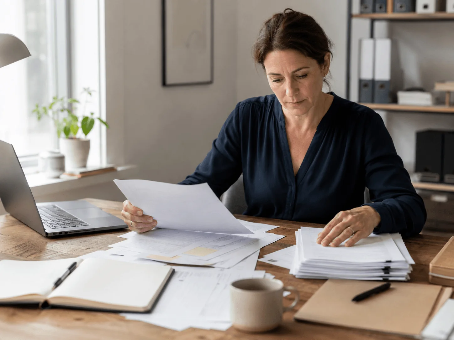 An operations manager organising existing notes and onboarding documents
