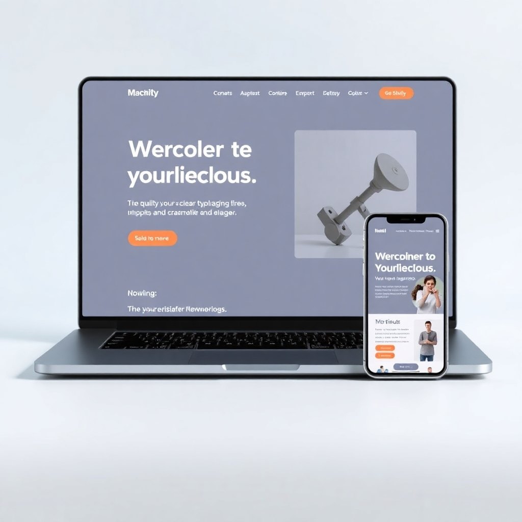 A high-quality image depicting a clean, modern website design with a focus on user-friendliness and intuitive navigation.  The image could show a mockup of a website on a high-tech device, showcasing clear typography, engaging visuals, and an intuitive layout.  The color palette should be calming and professional, evoking a feeling of trust and competence. The lighting could be soft and even, highlighting the website’s features. Relevant props could include a laptop and a smartphone displaying the website.  The overall style should be modern and minimalist, reflecting a sleek and user-friendly design.