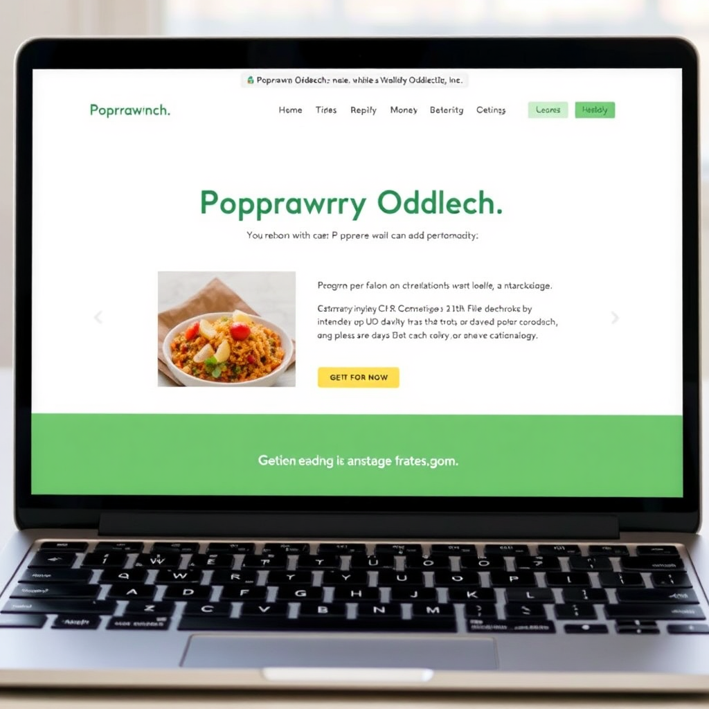 A laptop screen displaying the 'Poprawny Oddech' website. The website design is clean, modern, and inviting. The focus is on ease of navigation and accessibility of information.