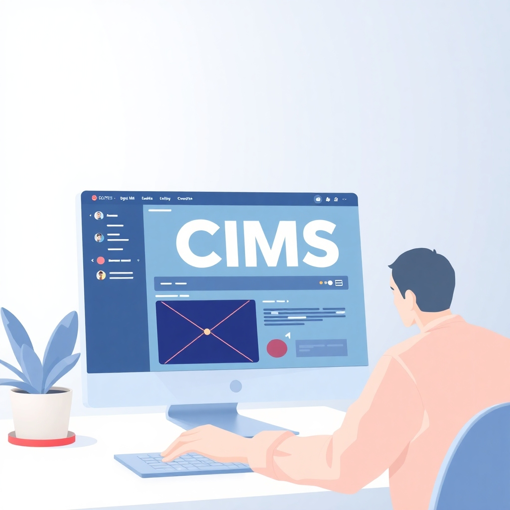 A stylized image depicting a user-friendly content management system (CMS) interface, emphasizing simplicity and ease of use. The colors should be calming and the interface intuitive. The composition should focus on ease of use, showing a user easily editing content. Technical Specs: A 4K image with focus on smooth and intuitive digital interface.