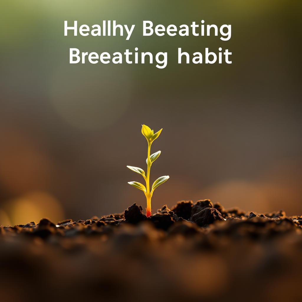  A time-lapse image showing a small plant growing steadily over time, symbolizing the gradual development of a healthy breathing habit. The lighting should be warm and encouraging.