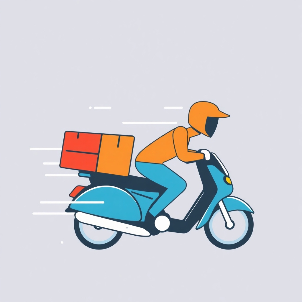 An image depicting fast and reliable delivery service, emphasizing speed and convenience.