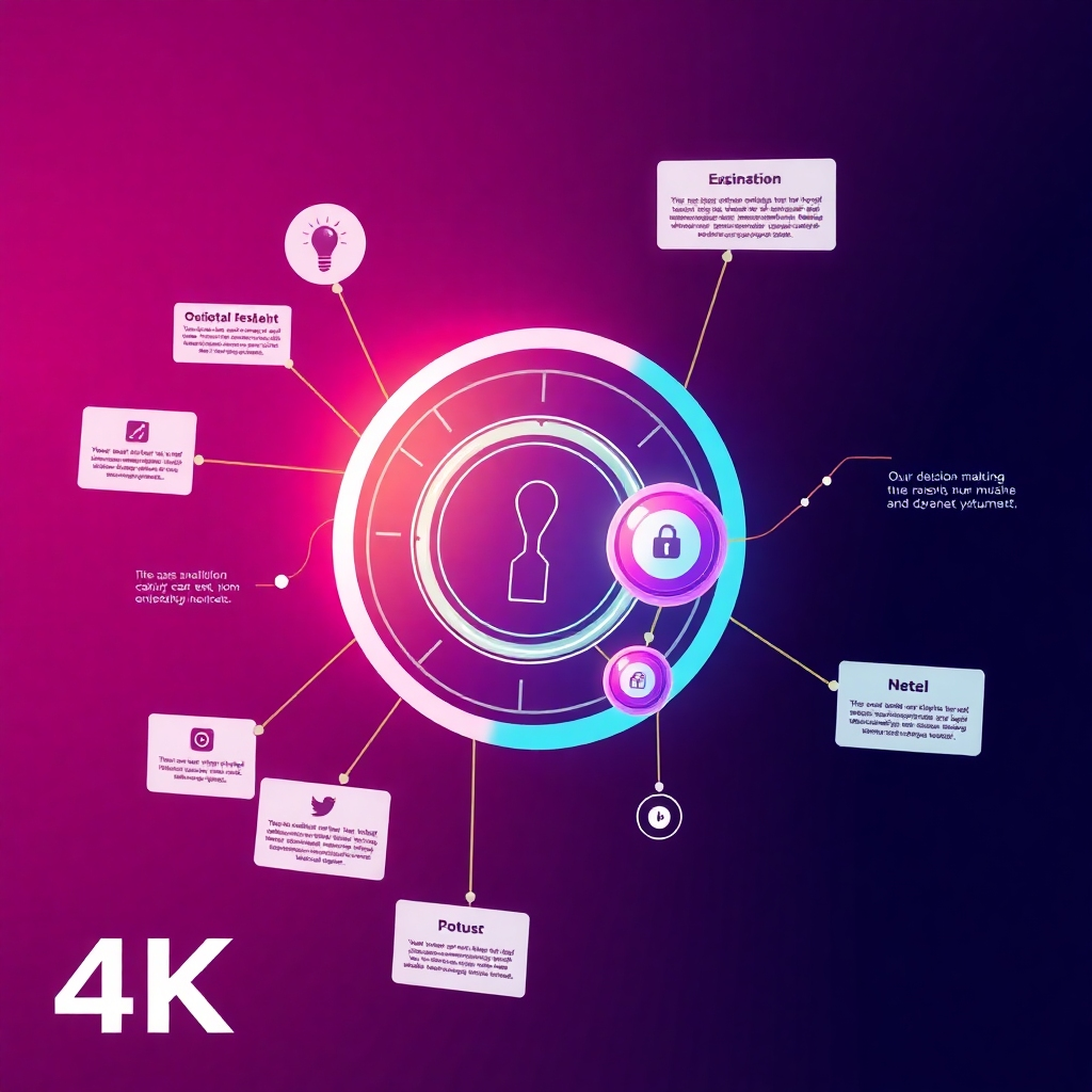 Stylized representation of the decision-making process, perhaps a flowchart or interconnected nodes, with a futuristic aesthetic.  Bright colors, sharp lines, high contrast. 4K resolution. Style references: modern infographic, futuristic design
