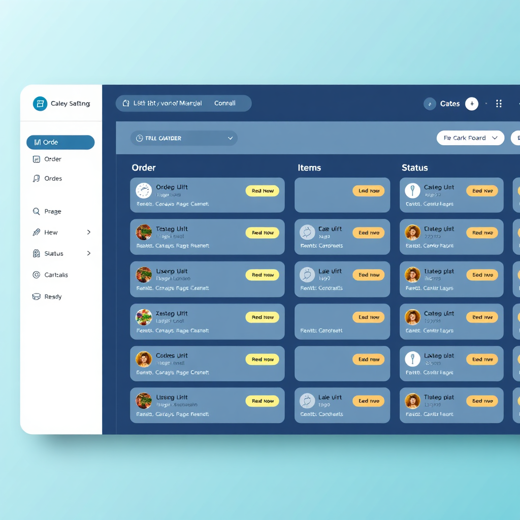 Order dashboard UI preview