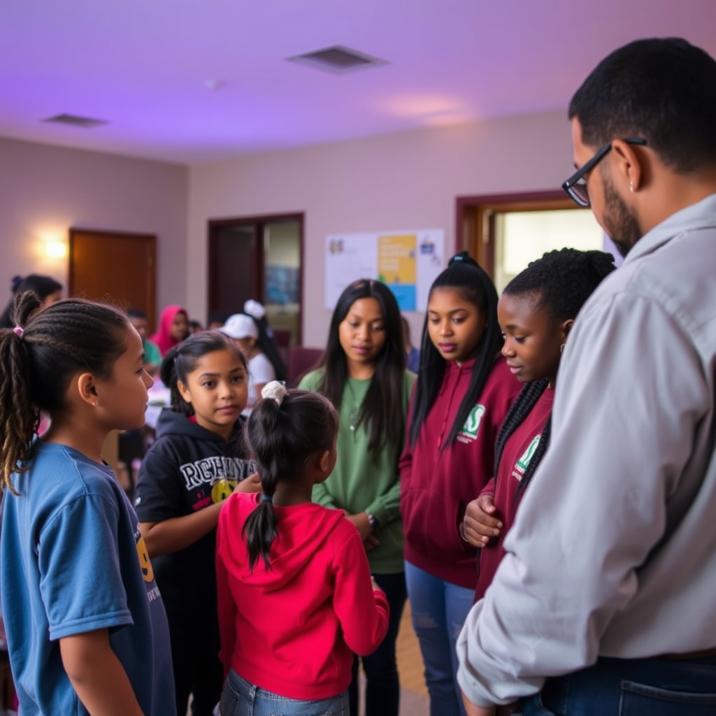 Mentors working with youth