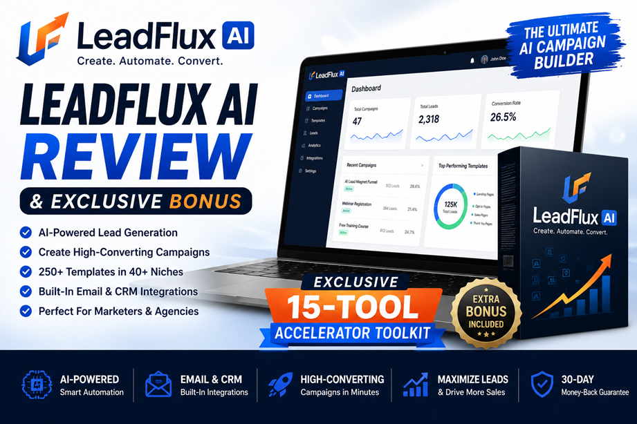 LeadFlux AI review and exclusive 15-tool Accelerator Toolkit bonus