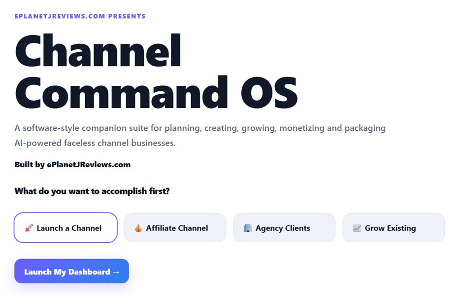 Channel Command OS bonus software by ePlanetJReviews.com