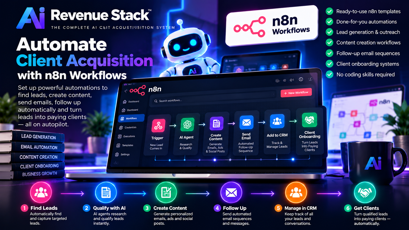 AI Revenue Stack n8n workflow automation