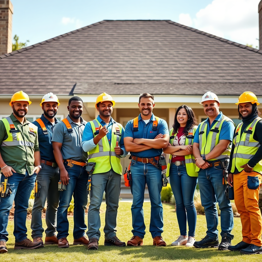 Dallas roofing team consulting with a homeowner