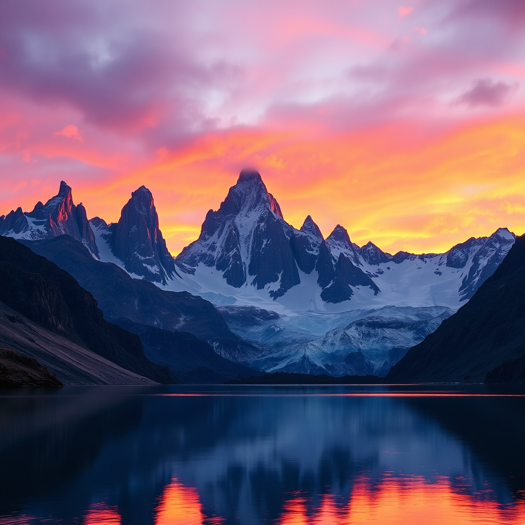 Patagonia mountains at sunrise