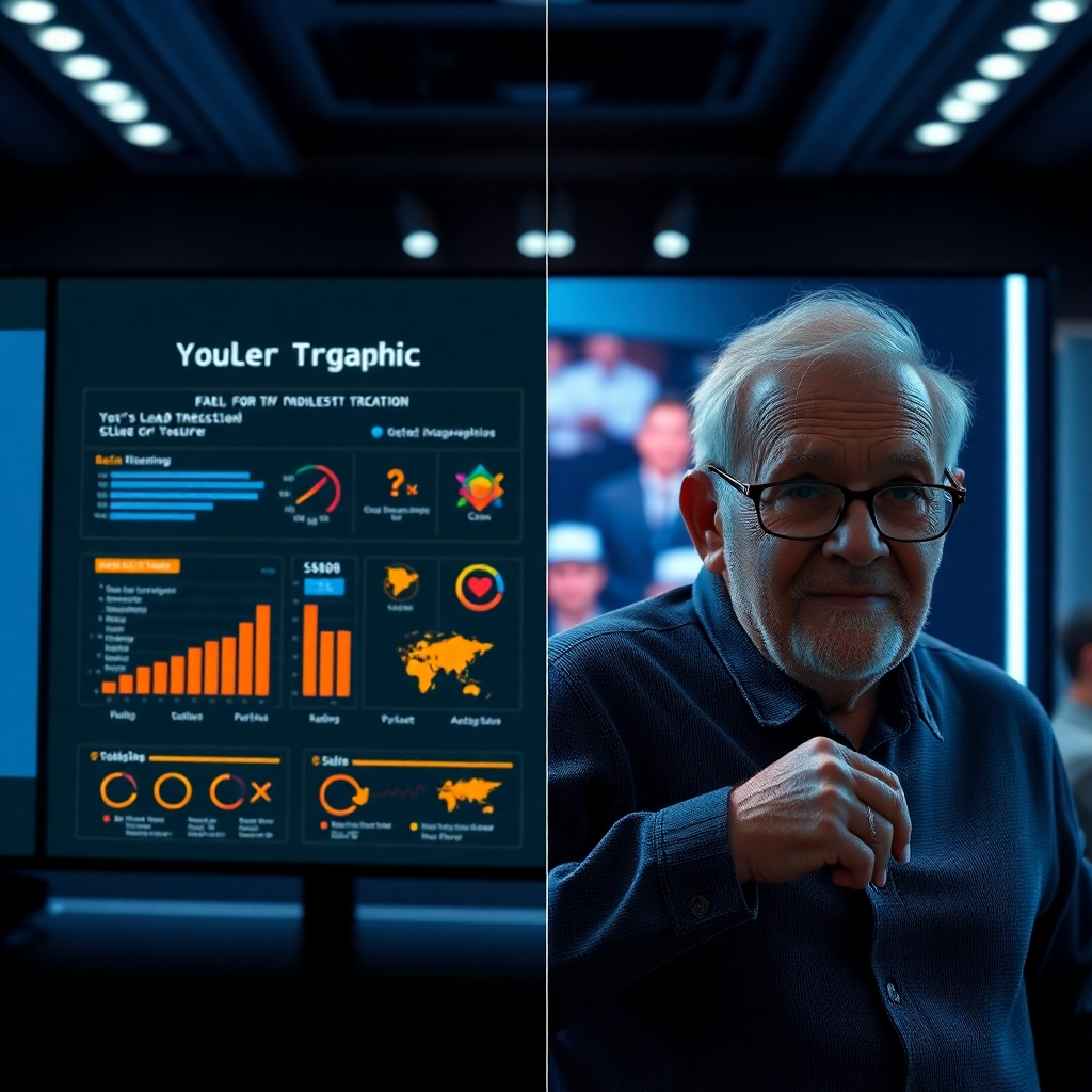 A split-screen image showing two different lead magnets: one, a sleek, modern infographic for a younger demographic; the other, a more traditional, in-depth guide for an older, more established audience. Each should represent a different customer persona and style.