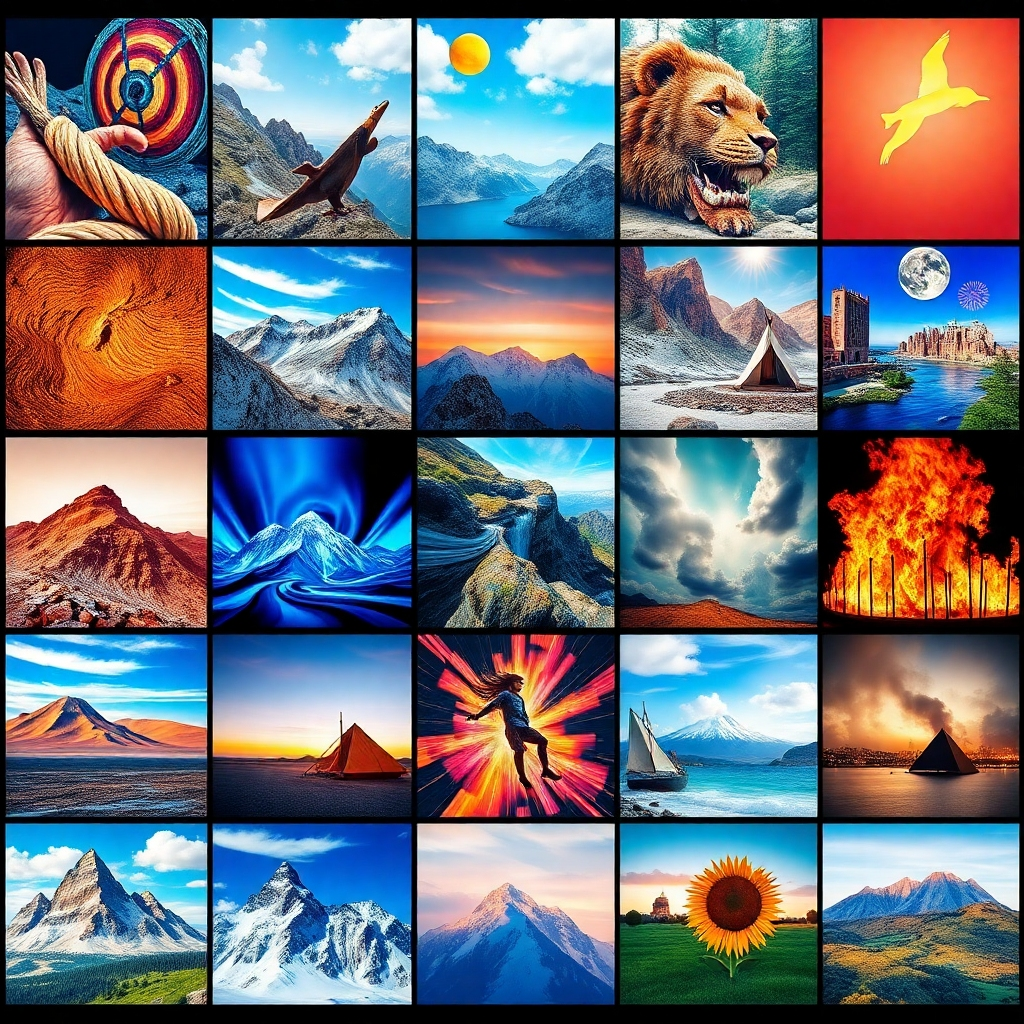 Show a diverse range of high-quality images representing brand values. Use vibrant colors and high-quality images. High quality, 4K resolution.