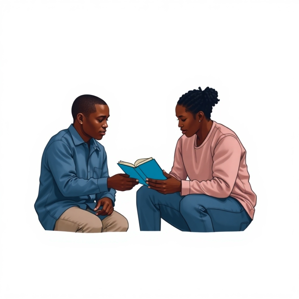 A stylized image that suggests the passing down of knowledge and wisdom, perhaps depicting Kelechi Akandu mentoring younger individuals or leaving a lasting impact on the community. The image could blend photorealism with symbolic elements to create an impactful statement. Aim for a high-quality 4k resolution and a compelling visual narrative.