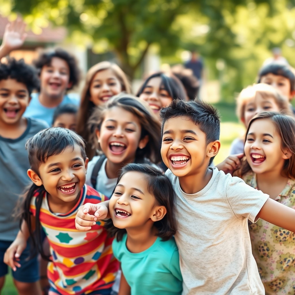 Diverse group of children enjoying activities