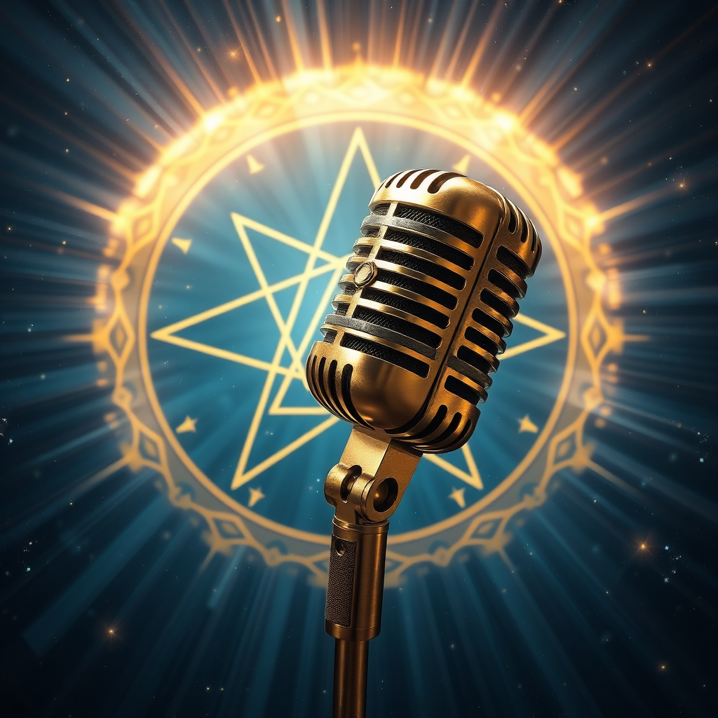 Cosmic microphone emitting light code frequencies