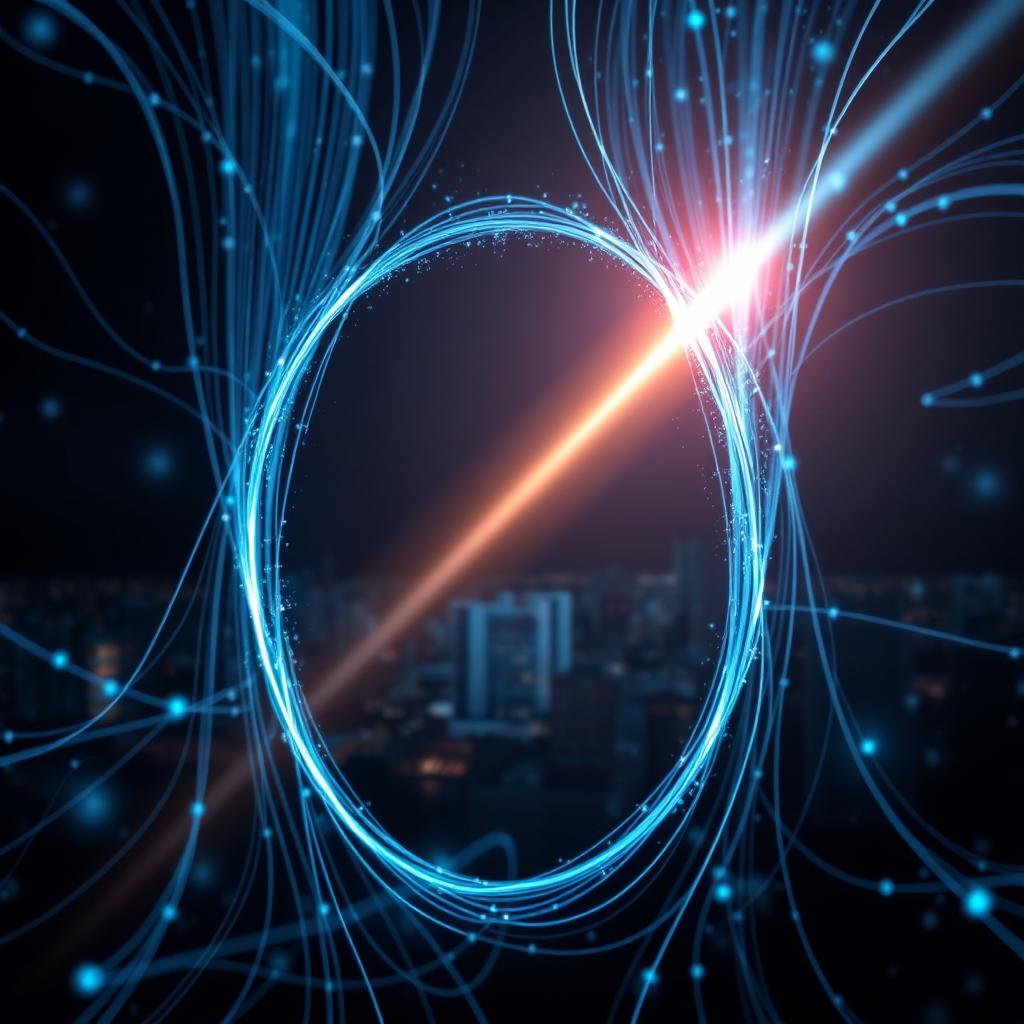 Visualize an abstract representation of data streams converging into a focused beam of light, representing insightful career advice. The background should be a dark, sophisticated space with subtle hints of a cityscape, suggesting a global perspective. The color palette should be cool and professional, dominated by blues and silvers. Incorporate subtle visual elements like magnifying glasses or charts to reinforce the concept of analysis and expertise. The overall style should be clean and modern, evoking a sense of trust and authority. 4k resolution, detailed textures.