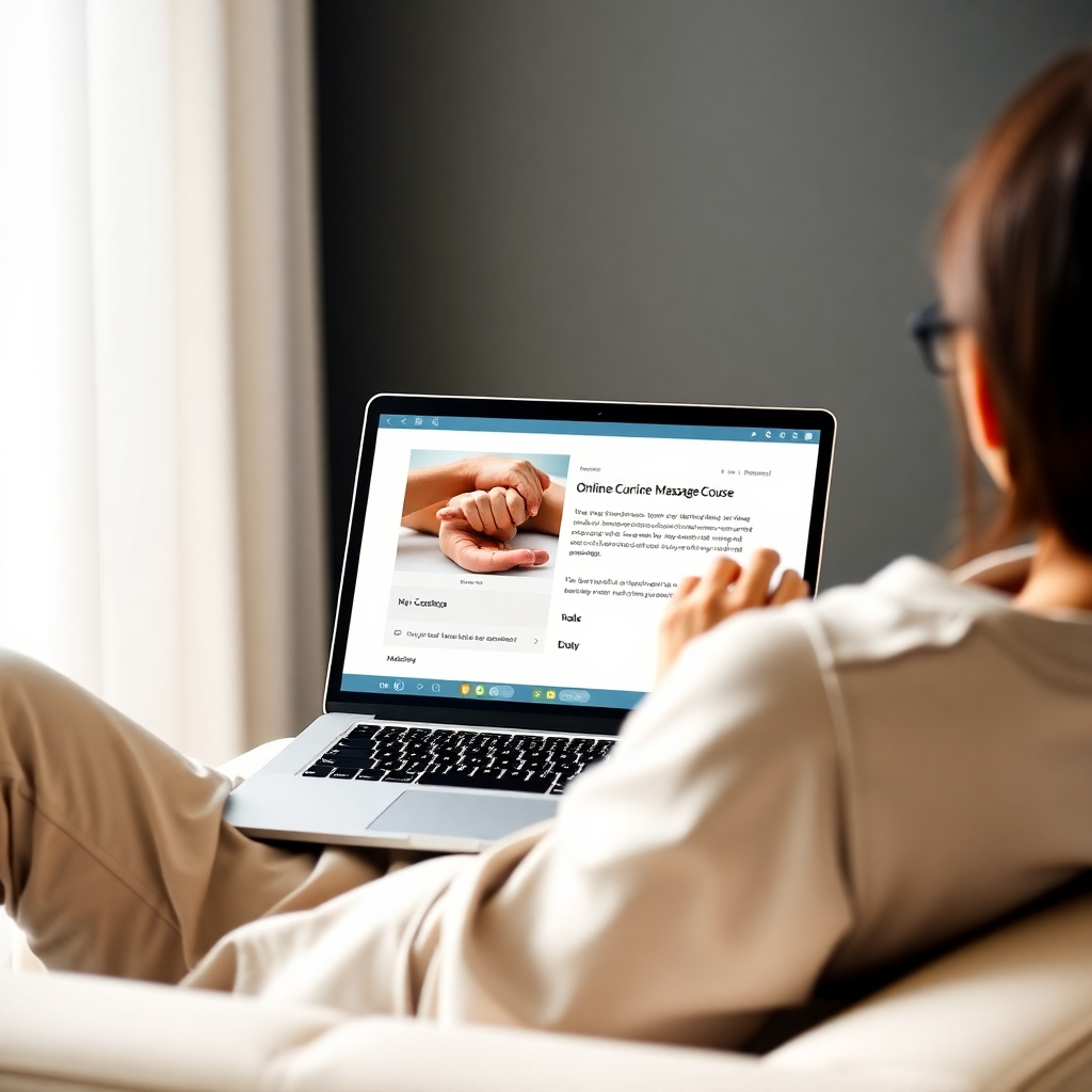 Illustrate the idea of becoming a professional masseur through learning with our eBooks using a 4K photorealistic or slightly stylized image. A person in a relaxing spa environment is using one of our eBooks to learn new techniques. The image should focus on the transformation from beginner to professional. The lighting is professional, highlighting the person's growth and confidence. The image could use a style similar to before and after images showing this transformation.