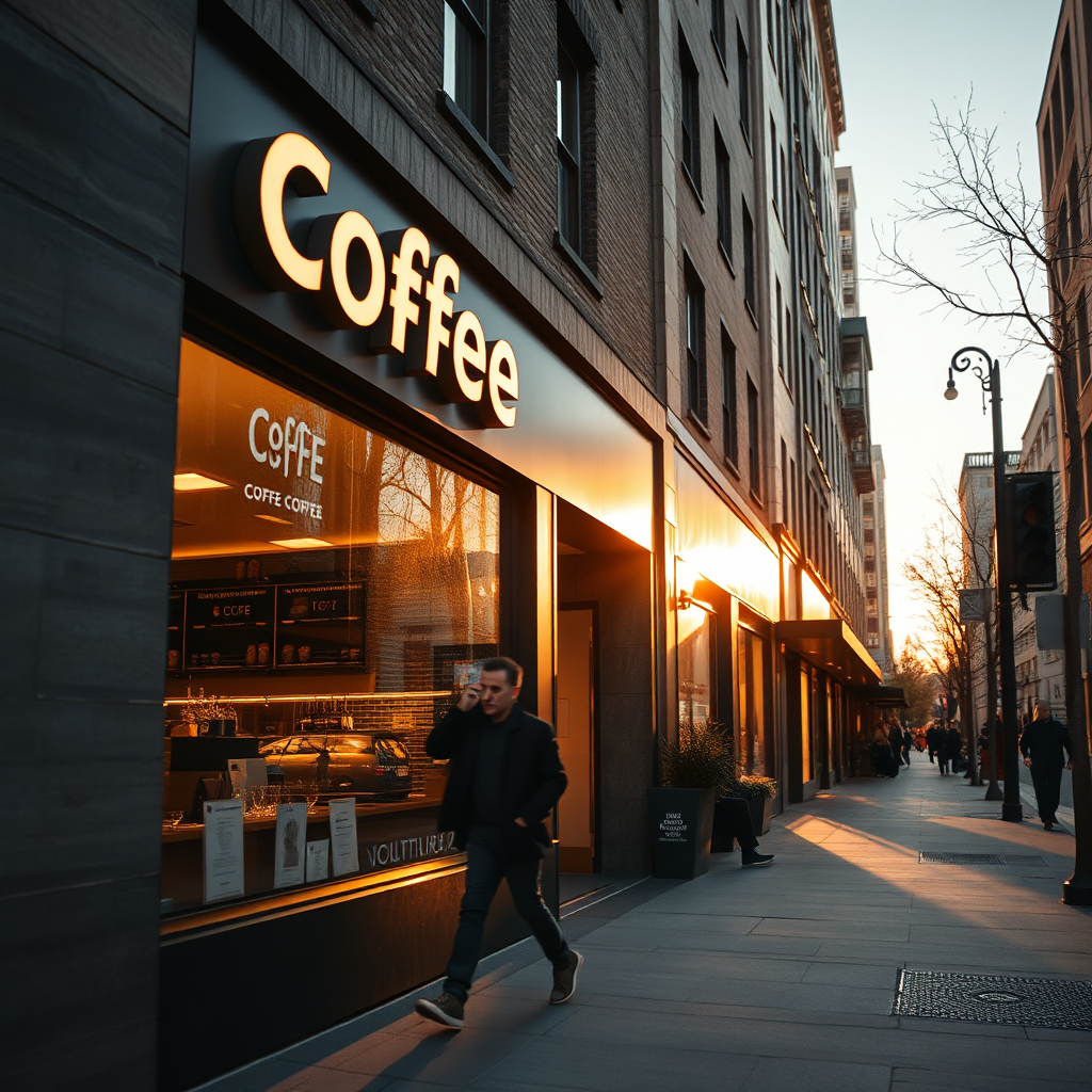 Coffee brand storefront
