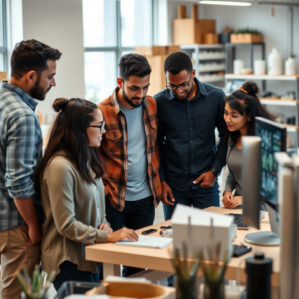 Team reviewing project