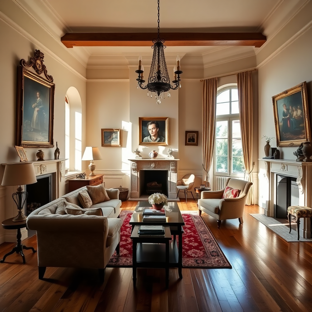Château de Kergonano living room interior