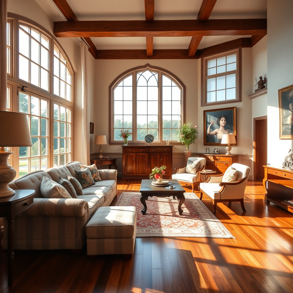 Elegant living area inside Château de Kergonano