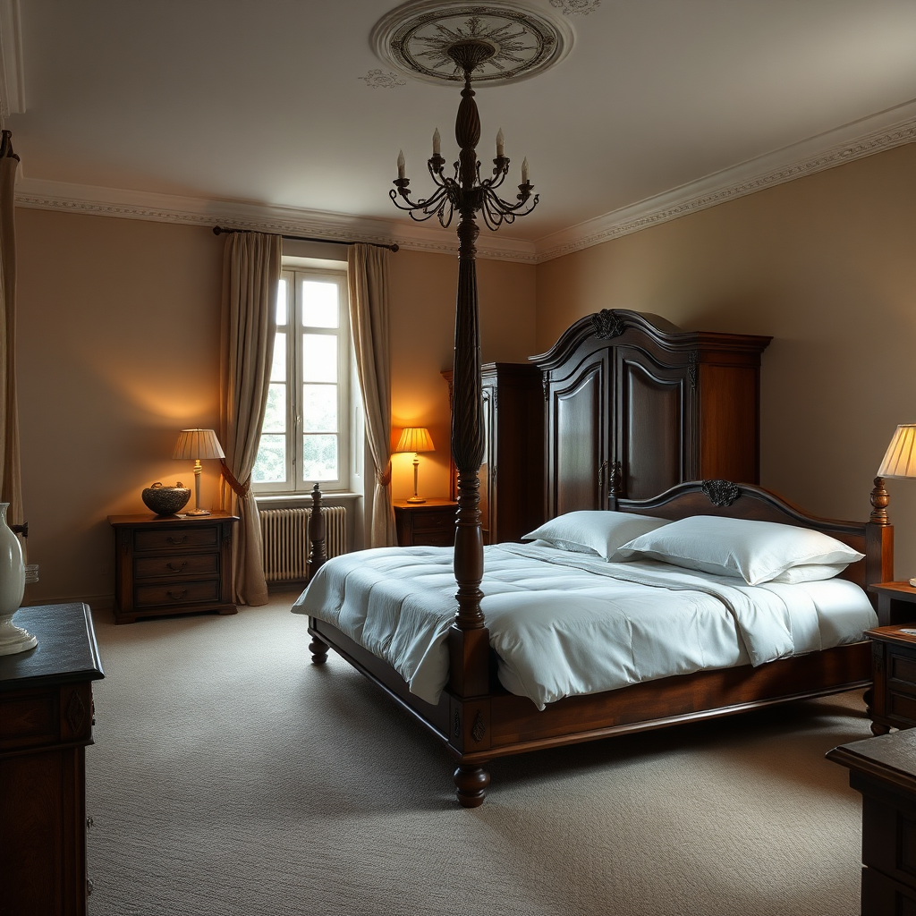 Château de Kergonano bedroom interior
