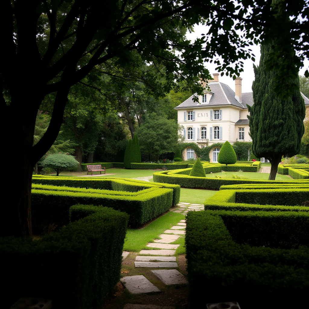 Château de Kergonano garden view