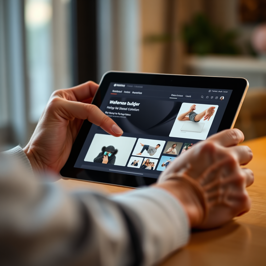 Drag and drop interface on tablet