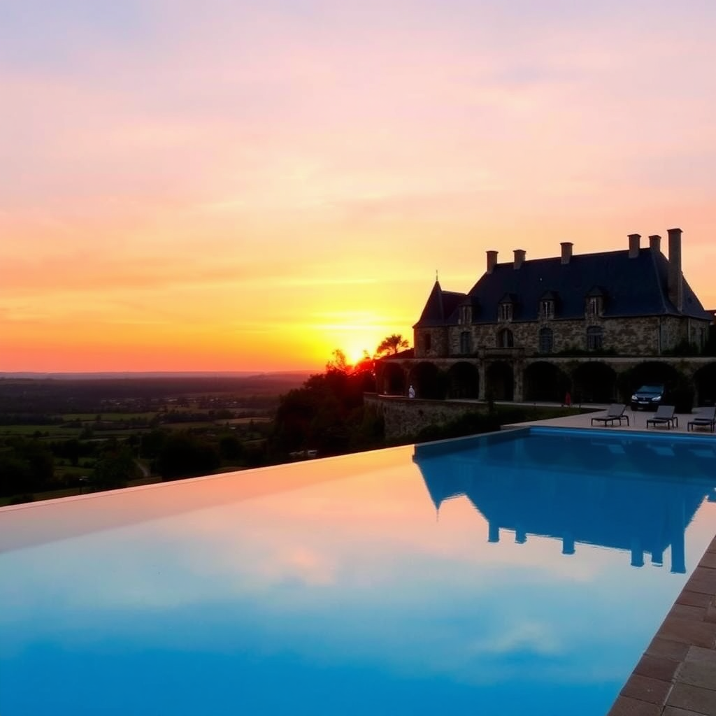 Infinity pool at sunset