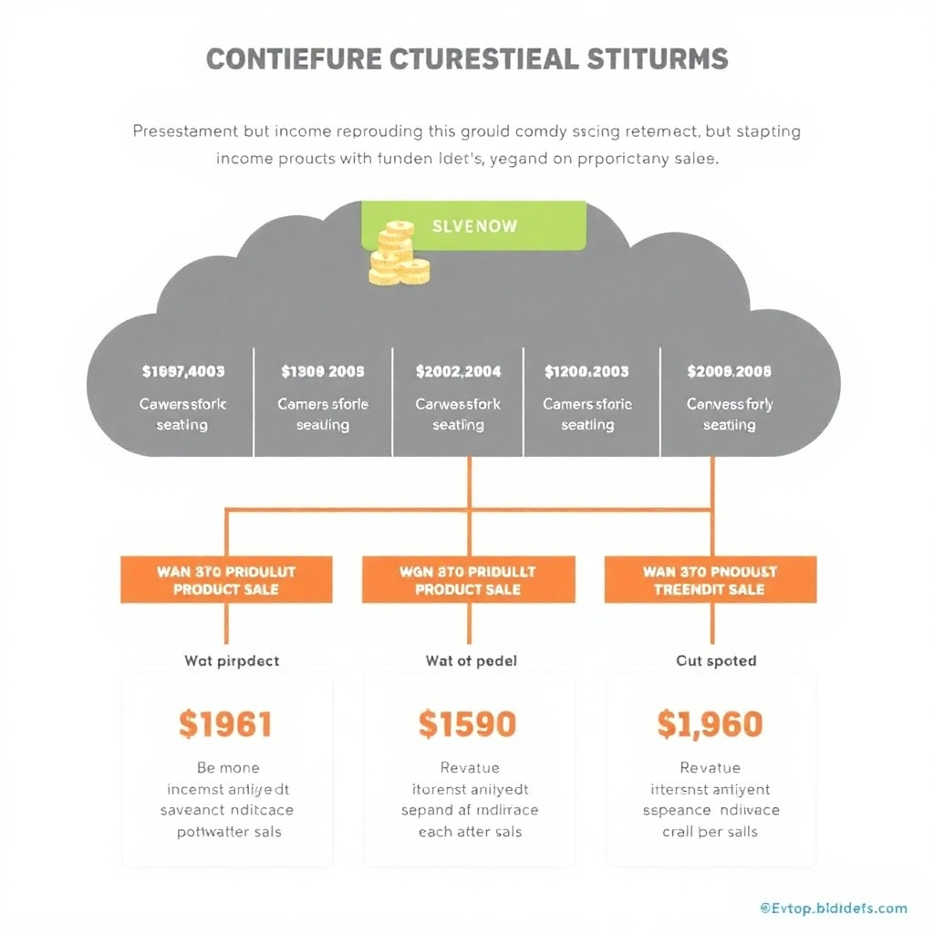 A graphic illustrating various income streams associated with digital product sales, highlighting different pricing models and revenue streams.