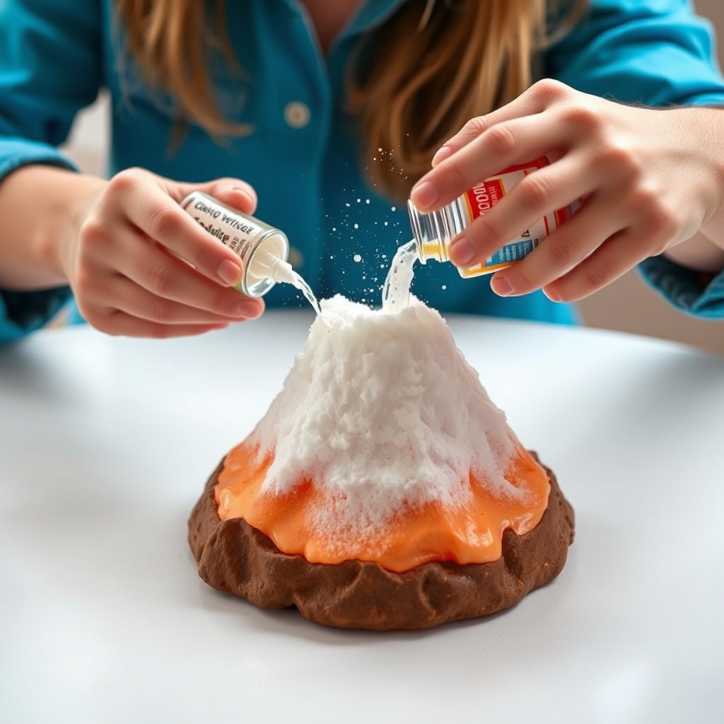 Child conducting a simple science experiment