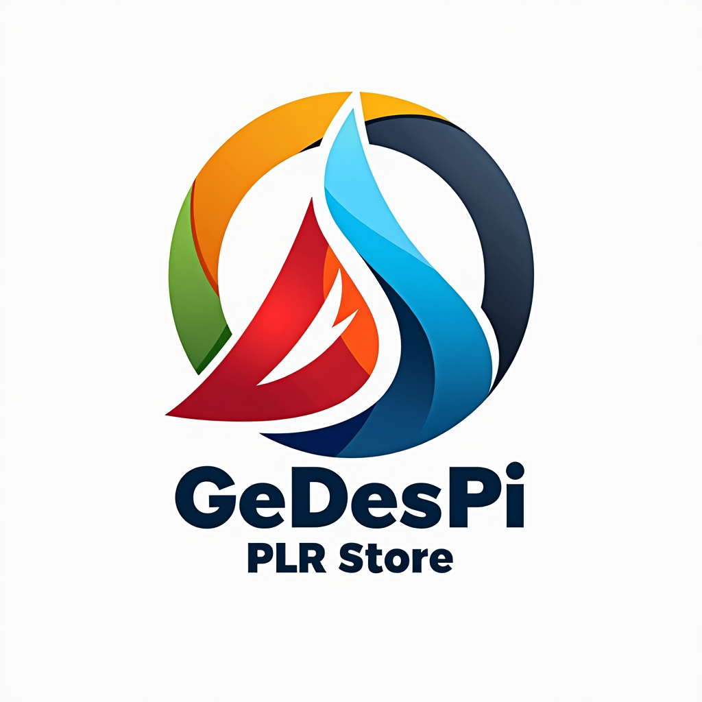 Create a 4K resolution image representing the GeDesPi PLR Store Affiliate Program. The scene should feature a stylized representation of a tree growing money, with digital devices (laptops, tablets, phones) placed around the base, symbolizing passive income generation. The background should be a bright, optimistic landscape with a clear sky. The color palette should be vibrant and inviting, with greens, blues, and yellows dominating. The camera angle should be a wide shot, capturing the entire scene and conveying a sense of growth and opportunity. The style should be modern and slightly abstract, with clean lines and a focus on visual appeal. Include subtle icons representing digital marketing and online business in the background. High quality rendering.