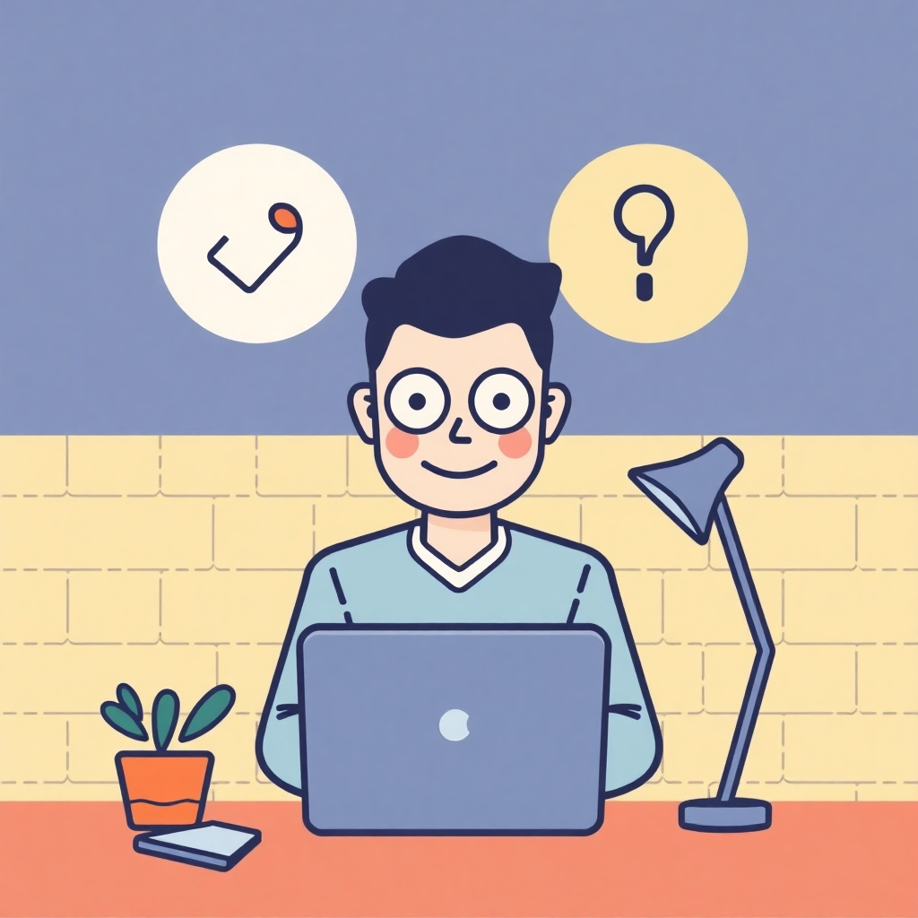 A photorealistic image of a person researching various topics on a laptop, with highlighted keywords related to affiliate marketing niches. Use a warm and inviting color scheme.