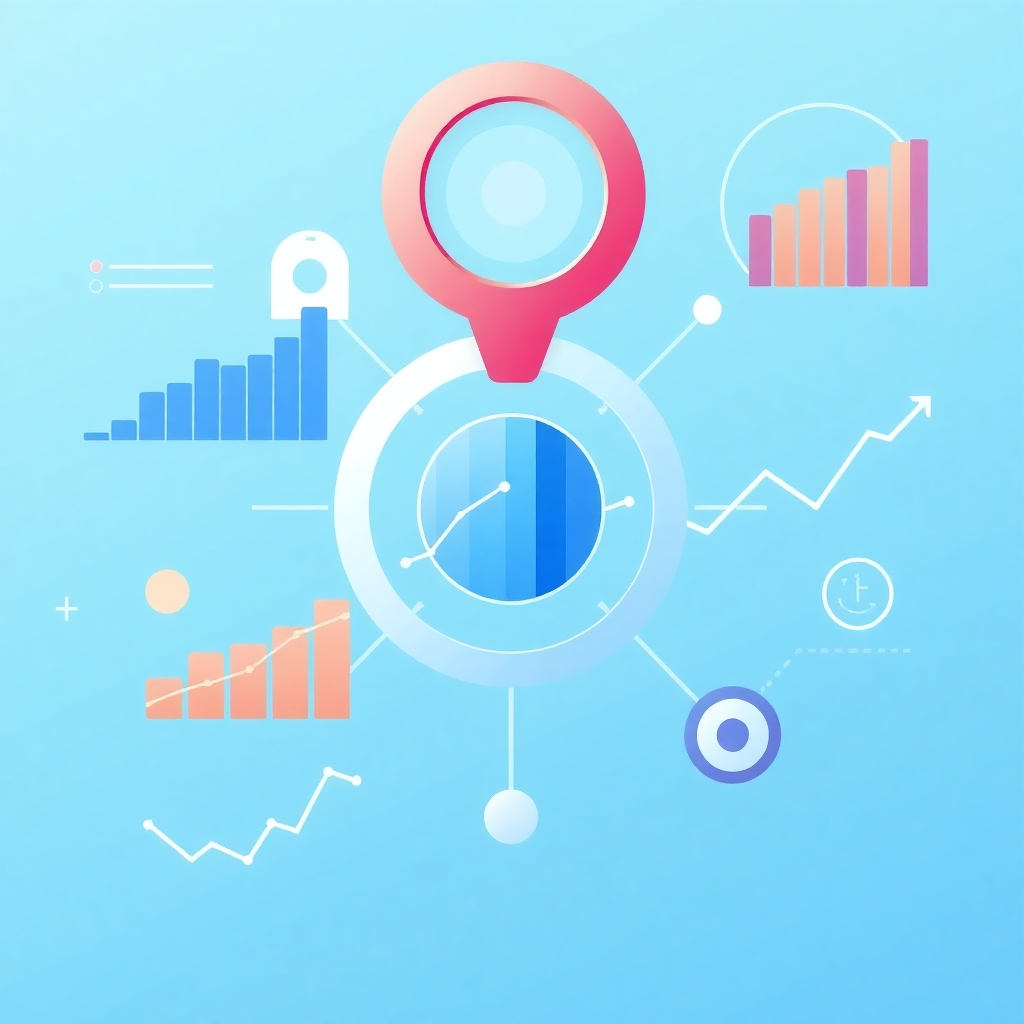 A stylized representation of data analytics and targeted marketing, showing precise data points and customer insights.