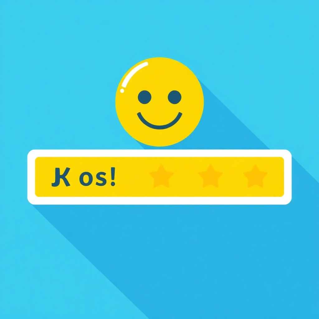 Image representing a positive customer review or feedback. Use bright, positive colors and design.