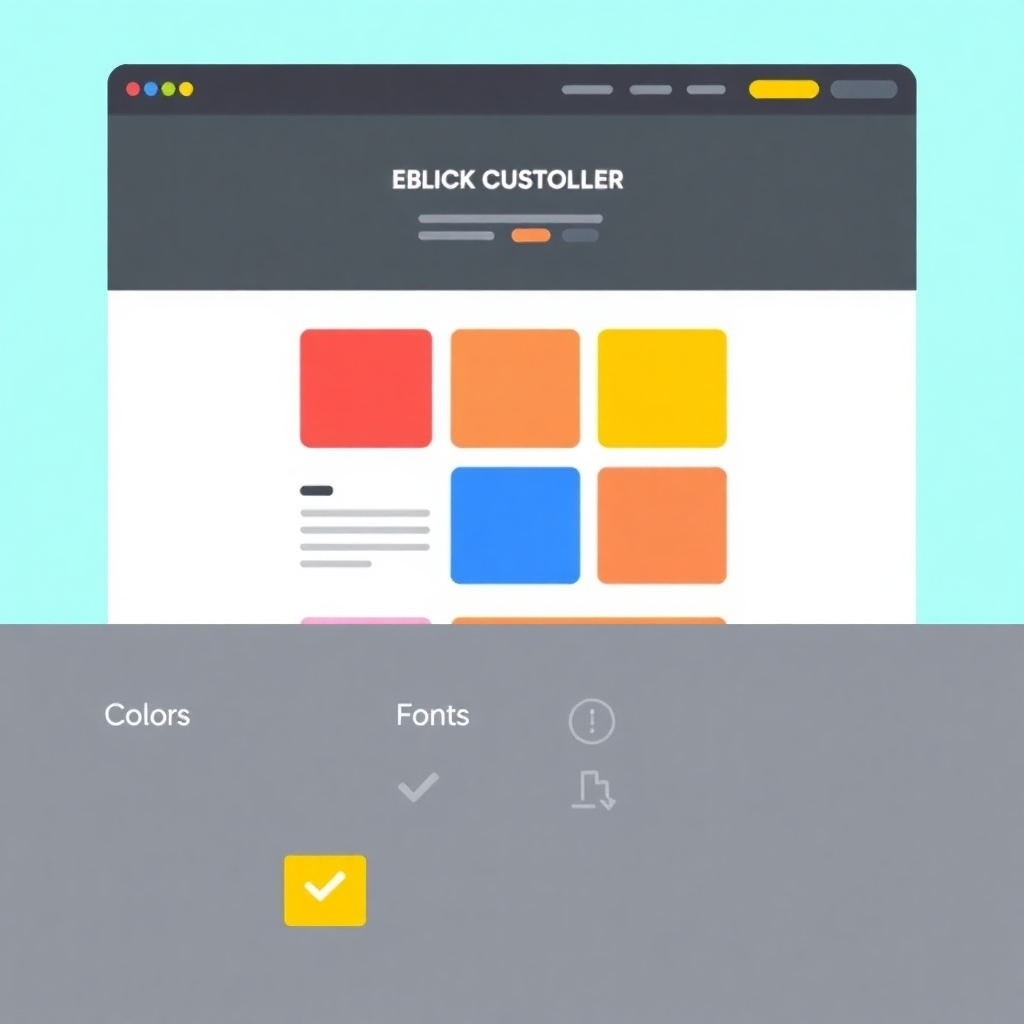 Stylized image representing a customizable website template with various elements like colors, fonts, and design options highlighted. The theme should reflect ease and customization of a deal website's design.