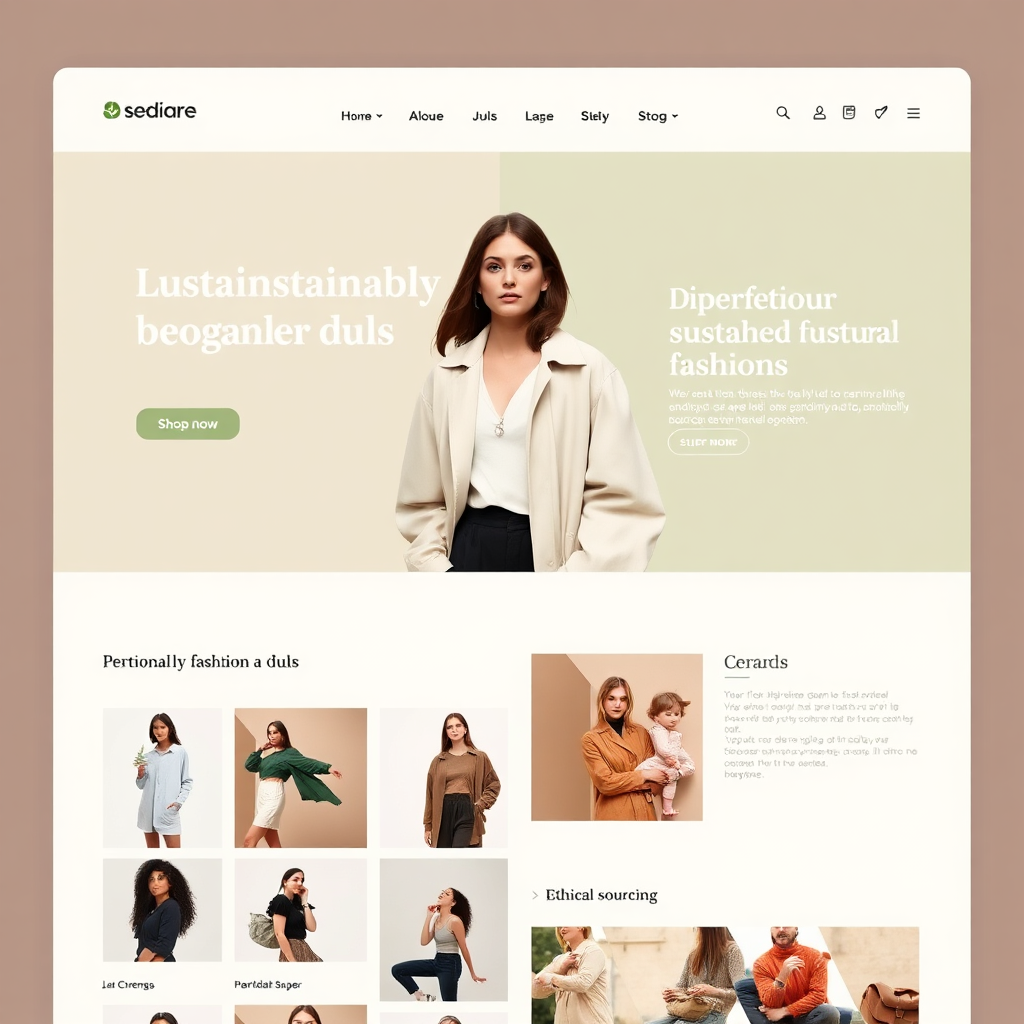 E-commerce website for sustainable fashion