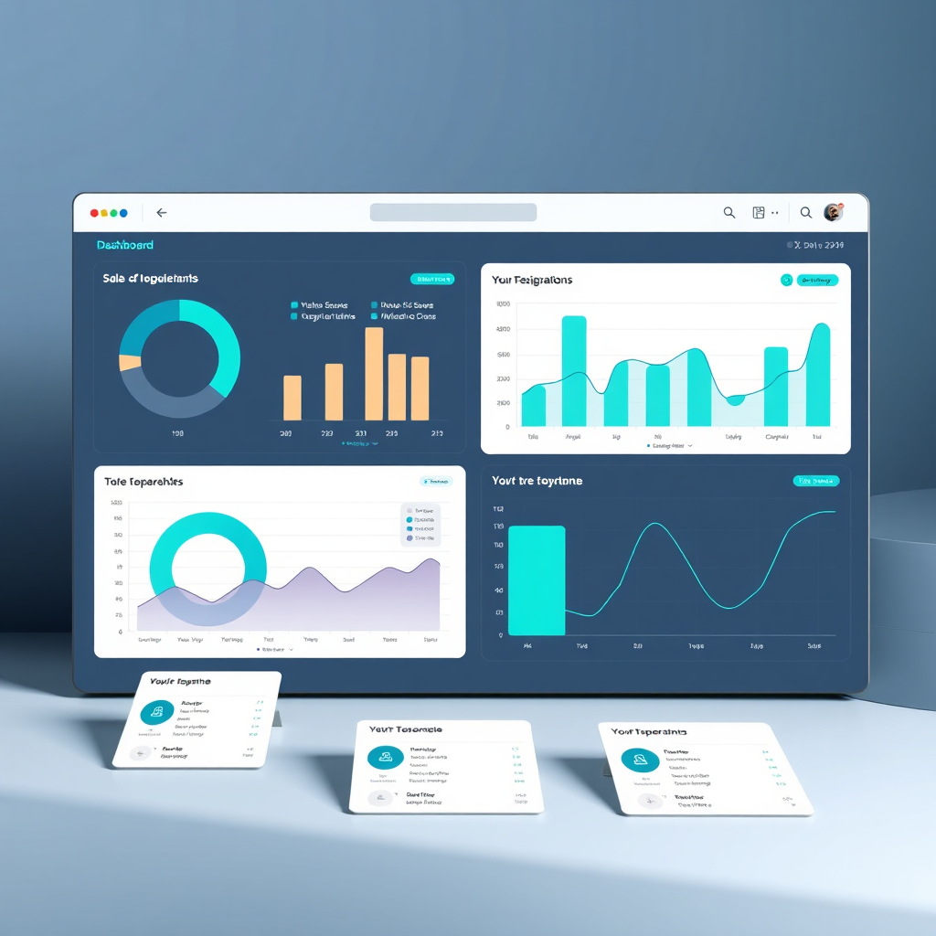 A screenshot of a beautifully designed web application dashboard displaying data visualizations.