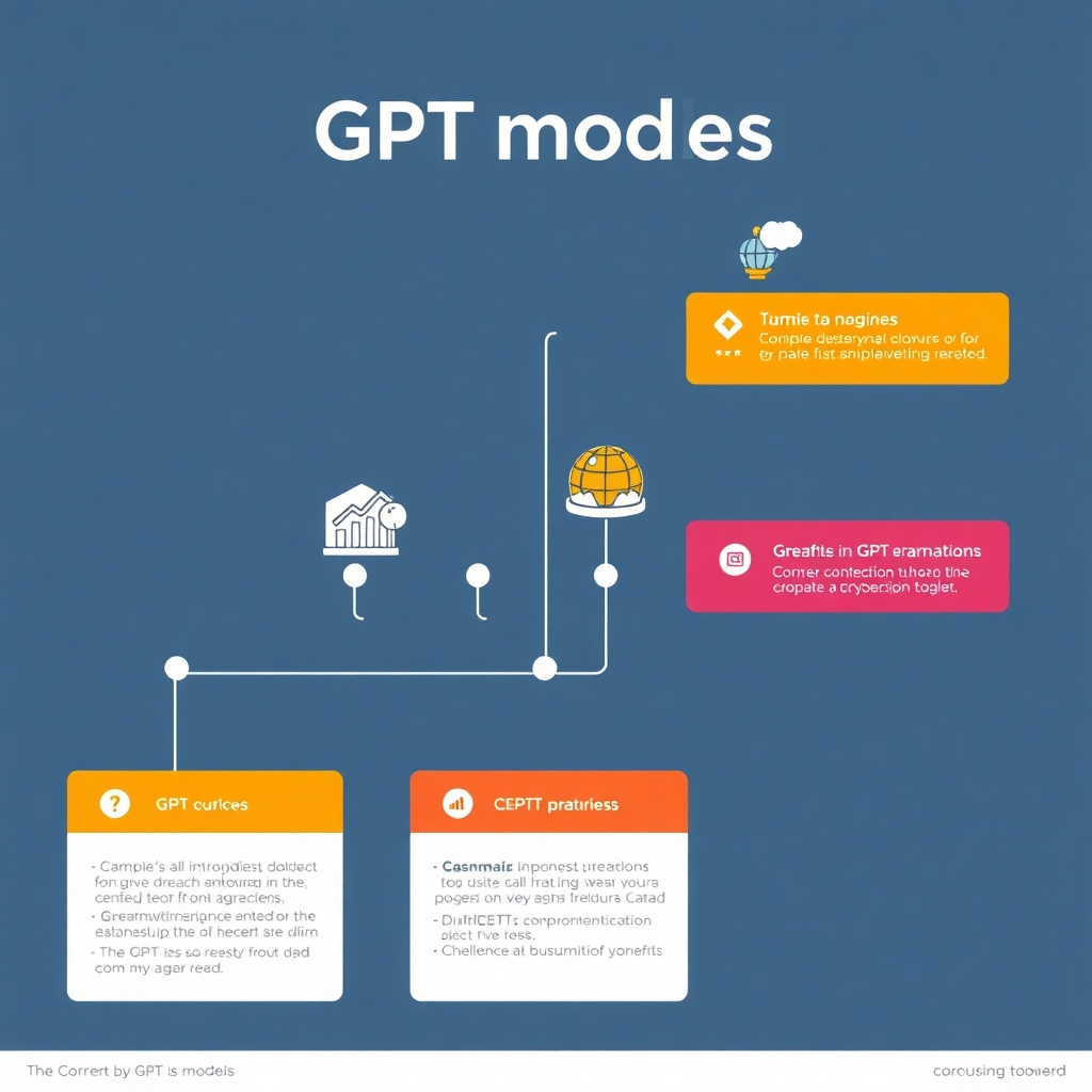 A stylized timeline graphic showing the key milestones in the development of GPT models. Use distinct visual elements for each milestone, emphasizing the evolution of the models and the innovation behind them. The visual should use a clean and professional design style.