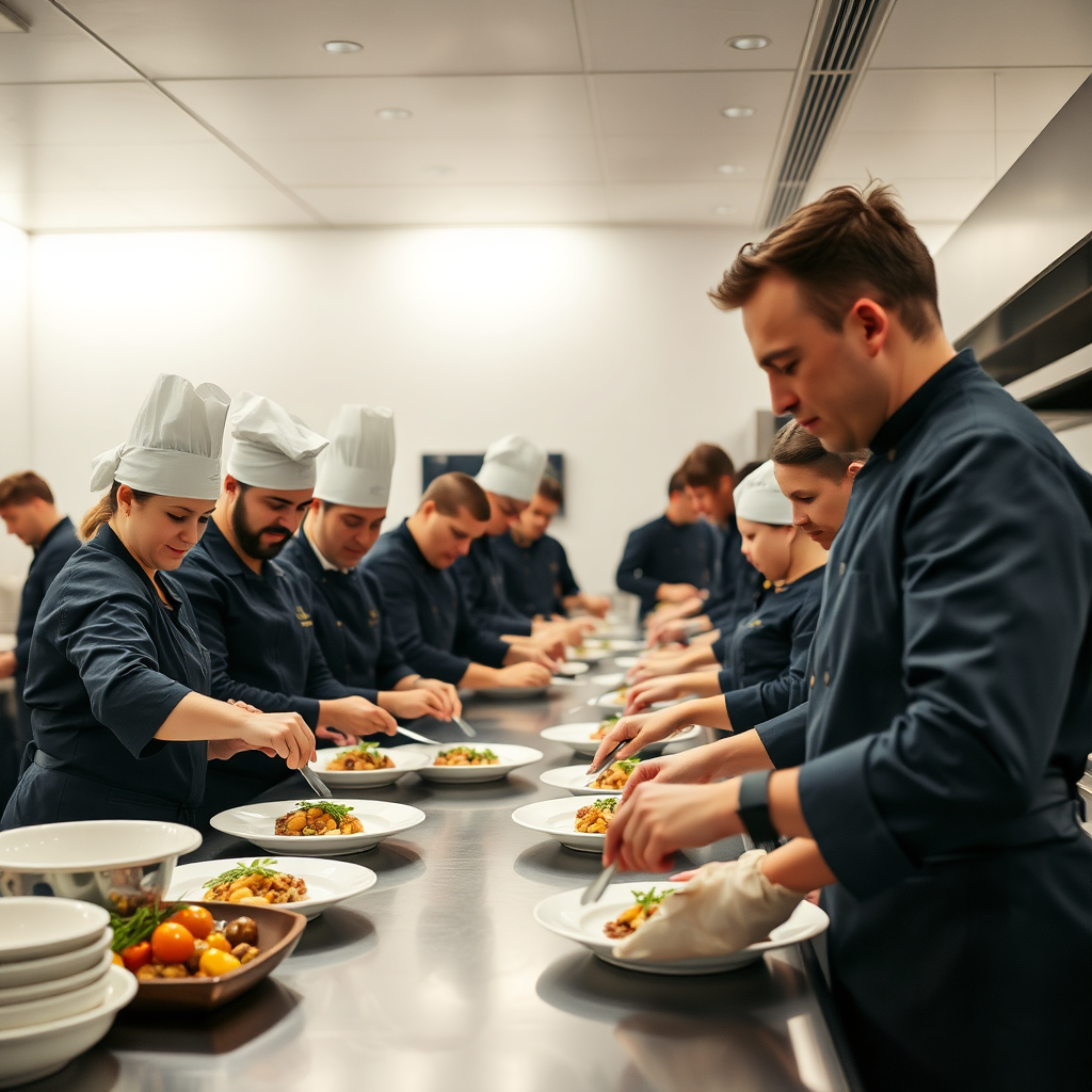Team in a professional kitchen