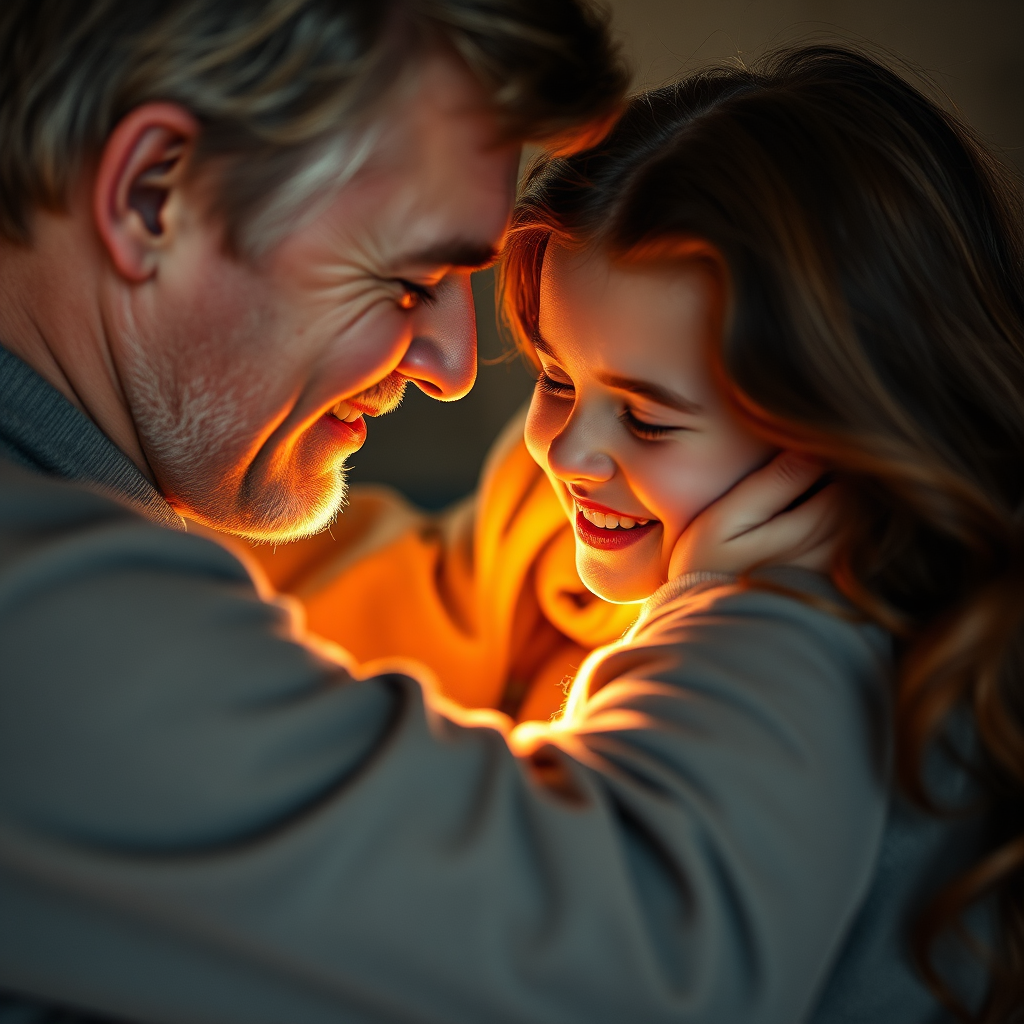 Create a powerful image that evokes emotion — capturing a heartfelt moment between friends or family. Soft lighting should accentuate warmth and connection, reminding viewers of their own significant moments captured through photography.