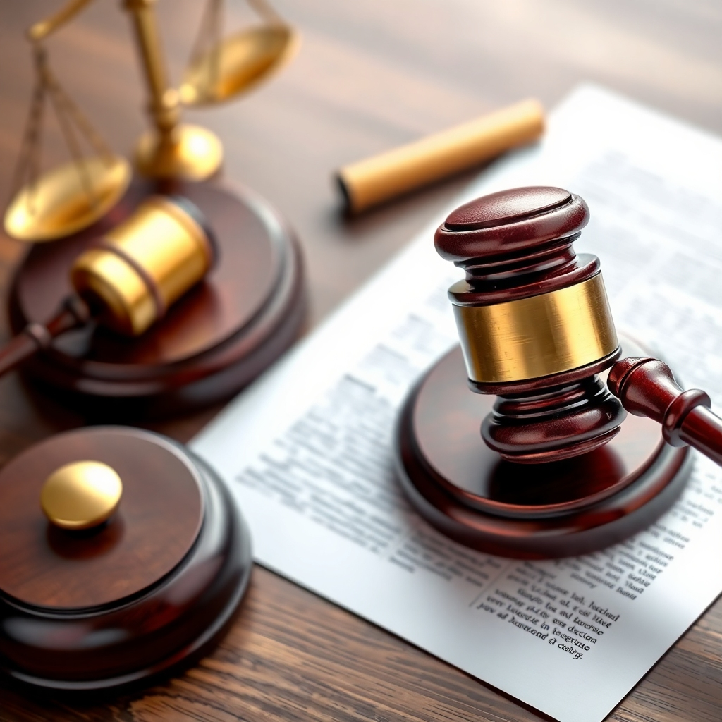 Photorealistic image showing a gavel and legal documents to symbolize legal repercussions. Resolution: 4K, highly detailed.
